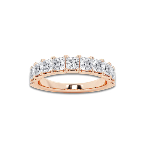 Lilyana 1 1/2 ctw Princess Lab Grown Diamond Eleven-Stone Wedding Band 14K Rose Gold, DE, VS1