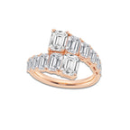 Octave 4 ctw Emerald Lab Grown Diamond Graduated Bypass Ring 14K Rose Gold, DE, VS1
