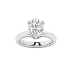3.00 ctw Oval Lab-Grown Diamond Minimalist Engagement Ring in 14K White Gold for Women | E Color, VS1 Clarity, IGI Certified