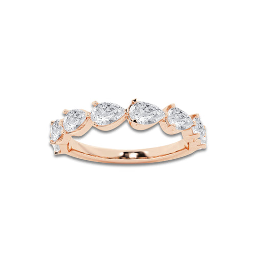 Casey 1 1/2 ctw Pear Lab Grown Diamond Floating Anniversary Band 14K Rose Gold, DE, VS1