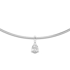 2 ctw Pear Lab Grown Diamond Solitaire Pendant with Omega Chain 14K White Gold, E, VS1 | IGI Certified, 2 ct Center