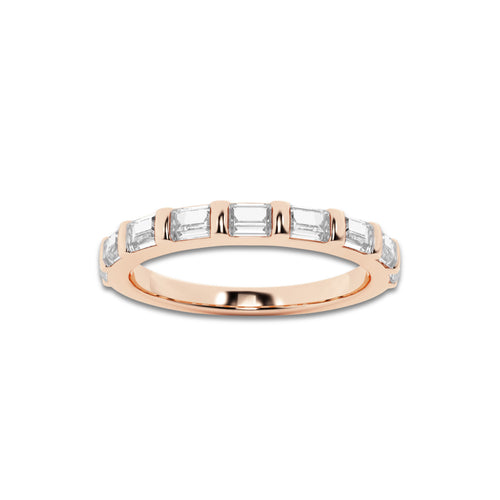 Mae 1/3 ctw Baguette Lab Grown Diamond Wedding Band 14K Rose Gold, DE, VS1