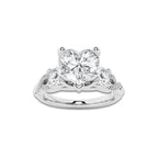 1.98 ctw Heart Lab-Grown Diamond Side Stone Engagement Ring in 14K White Gold for Women | Colorless D, VVS1 Clarity, IGI Certified 1.50 ct Center Diamond