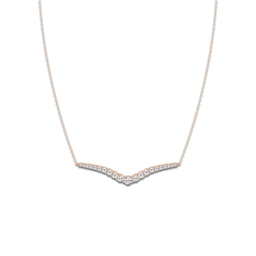 1 ctw Curve Flow Necklace 14K Rose Gold, E, VS1