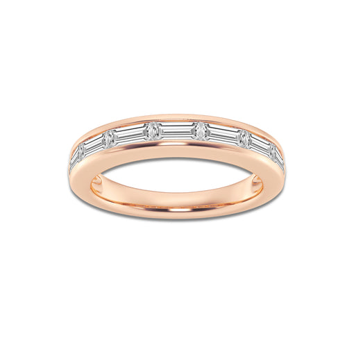 Lana 1 ctw Baguette Lab Grown Diamond Seven Stone Anniversary Band 14K Rose Gold, DE, VS1