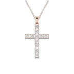 2 ctw Radiant Lab Grown Diamond Cross Pendant 14K Rose Gold, DE, VS1