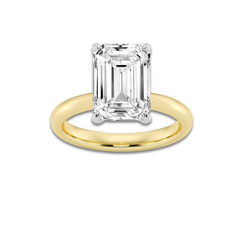 5.00 ctw Emerald Lab-Grown Diamond Solitaire Engagement Ring in 14K White Gold And Yellow Gold for Women | Colorless D, VVS1 Clarity, IGI Certified