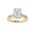 8.29 ctw Oval Lab-Grown Diamond Twisted Shank Engagement Ring in 14K Yellow Gold for Women | D Color, VVS1 Clarity, IGI Certified 8.00 ct Center Diamond