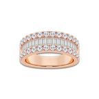 Soul 2 ctw Round and Baguette Lab Grown Diamond Band 14K Rose Gold, DE, VS1