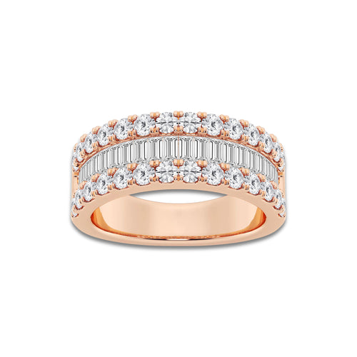 Soul 2 ctw Round and Baguette Lab Grown Diamond Band 14K Rose Gold, DE, VS1