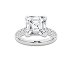 6.55 ctw Asscher Lab-Grown Diamond Pave Engagement Ring in Platinum for Women | E Color, VS1 Clarity, IGI Certified 6.00 ct Center Diamond