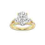 5.61 ctw Oval Lab-Grown Diamond Side Stone Engagement Ring in 14K Yellow Gold for Women | Colorless D, VVS1 Clarity, IGI Certified 5.00 ct Center Diamond
