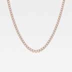 16 ctw Emerald Lab Grown Diamond Graduated Bezel Set Tennis Necklace 18K Rose Gold, DE, VS1