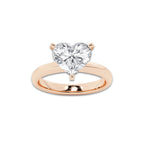 5.00 ctw Heart Lab-Grown Diamond Minimalist Engagement Ring in 14K Rose Gold for Women | D Color, VVS1 Clarity, IGI Certified
