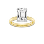 4.00 ctw Emerald Lab-Grown Diamond Solitaire Engagement Ring in 14K White Gold And Yellow Gold for Women | Colorless D, VVS1 Clarity, IGI Certified