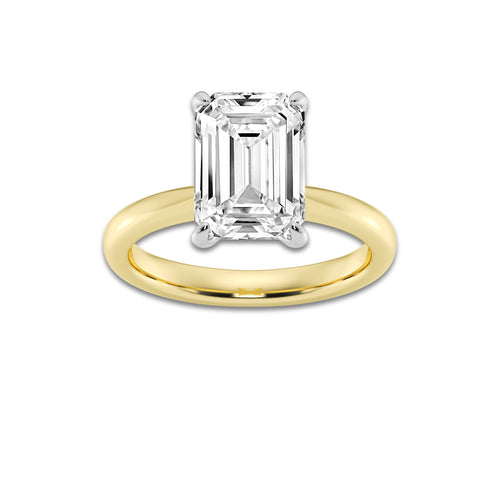 4.00 ctw Emerald Lab-Grown Diamond Solitaire Engagement Ring in 14K White Gold And Yellow Gold for Women | Colorless D, VVS1 Clarity, IGI Certified