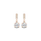 1 1/2 ctw Round Lab Grown Diamond Drop Earring Jackets 14K Rose Gold, E, VS1