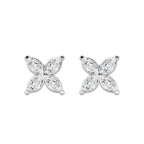 1 1/2 ctw Marquise Lab Grown Diamond Flower Stud Earrings Platinum, DE, VS1