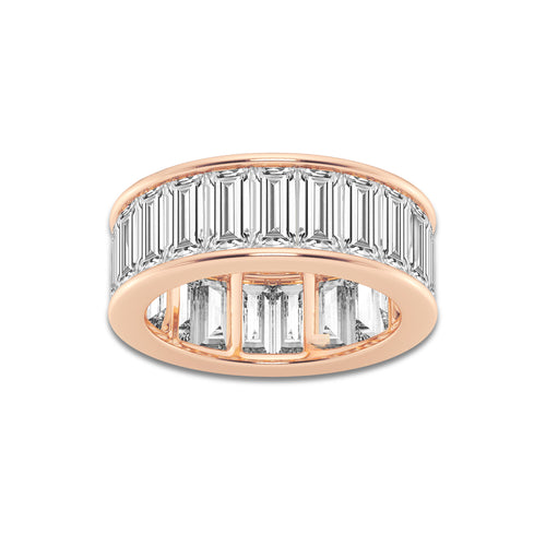 Naomi 6 7/8 ctw Baguette Lab Grown Diamond Channel Set Eternity Band - 7.5mm Width 14K Rose Gold, DE, VS1