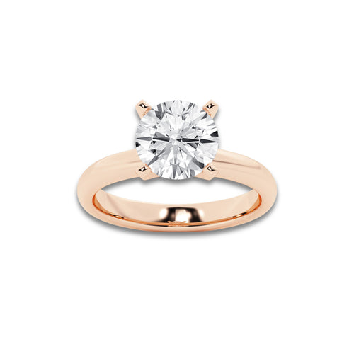 7.00 ctw Round Lab-Grown Diamond Minimalist Engagement Ring in 14K Rose Gold for Women | D Color, VVS1 Clarity, IGI Certified