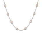 2 7/8 ctw Marquise and Emerald Lab Grown Diamond Station Necklace 14K Rose Gold, DE, VS1