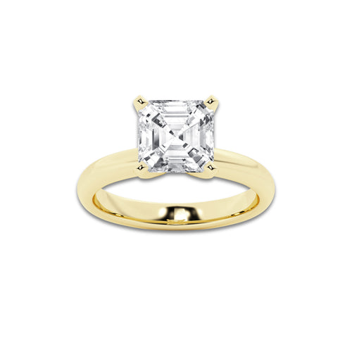 6.00 ctw Asscher Lab-Grown Diamond Minimalist Engagement Ring in 14K Yellow Gold for Women | D Color, VVS1 Clarity, IGI Certified