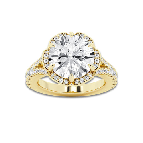 Catherine 4 5/8 ctw Lab Grown Diamond Engagement Ring 14K Yellow Gold, D, VVS | IGI Certified, 4 ct Center