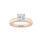1.00 ctw Cushion Lab-Grown Diamond Minimalist Engagement Ring in 14K Rose Gold for Women | D Color, VVS1 Clarity, IGI Certified