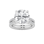 9.22 ctw Round Lab-Grown Diamond Double Row Diamond Engagement Ring in Platinum for Women | Colorless D, VVS1 Clarity, IGI Certified 8.00 ct Center Diamond