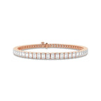 10 ctw Emerald Lab Grown Diamond Tennis Bracelet - 6 Inches 14K Rose Gold, DE, VS1