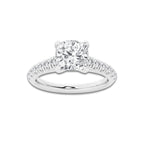1.91 ctw Cushion Lab-Grown Diamond Pave Engagement Ring in Platinum for Women | D Color, VVS1 Clarity, IGI Certified 1.50 ct Center Diamond
