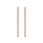 1 1/2 ctw Round Lab Grown Diamond Paper Clip Hoop Earrings 14K Rose Gold, DE, VS1