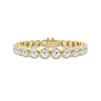 15 ctw Round Lab Grown Diamond Four Prong Tennis Bracelet -7 Inches 14K Yellow Gold, DE, VS1