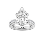 9.00 ctw Pear Lab-Grown Diamond Split-Prong Set Side Stone Engagement Ring in Platinum for Women | Colorless E, VS1 Clarity, IGI Certified 8.00 ct Center Diamond