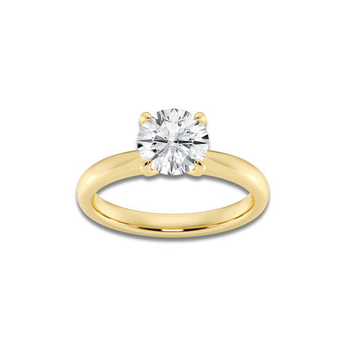 1.50 ctw Round Lab-Grown Diamond Solitaire Engagement Ring in 14K White Gold And Yellow Gold for Women | Colorless D, VVS1 Clarity, IGI Certified