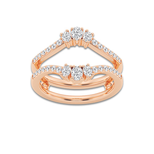 Jayleen 1/2 ctw Oval Lab Grown Diamond Ring Enhancer 14K Rose Gold, DE, VS1