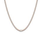 10 ctw Emerald Lab Grown Diamond Single Station Tennis Necklace 14K Rose Gold, DE, VS1 | 3/4 ct Center