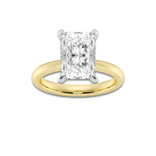 4.00 ctw Radiant Lab-Grown Diamond Solitaire Engagement Ring in 14K White Gold And Yellow Gold for Women | Colorless D, VVS1 Clarity, IGI Certified