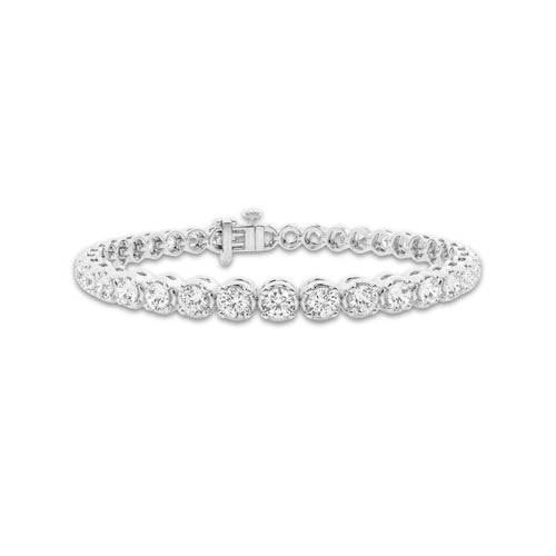 7 ctw Round Lab Grown Diamond Four-Prong Tennis Bracelet - 7.5 Inches 14K White Gold, DE, VS1