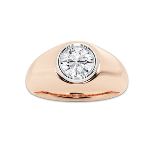 1 1/2 ctw Round Lab Grown Diamond Polished Solitaire Ring 14K Rose Gold, E, VS1 | IGI Certified, 1 1/2 ct Center