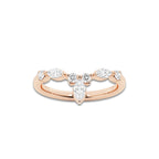 Jazzette 2/5 ctw Round and Marquise Lab Grown Diamond Chevron Stackable Ring 14K Rose Gold, DE, VS1