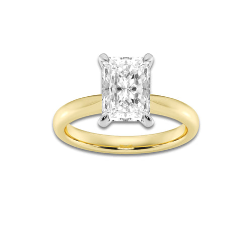 2.00 ctw Radiant Lab-Grown Diamond Solitaire Engagement Ring in 14K White Gold And Yellow Gold for Women | Colorless D, VVS1 Clarity, IGI Certified