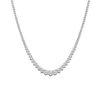 10 ctw Round Lab Grown Diamond Graduated Riviera Necklace 14K White Gold, DE, VS1