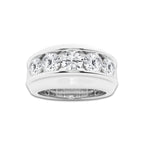 3 ctw Round Lab Grown Diamond Men's Channel Set Wedding Band 14K White Gold, DE, VS1