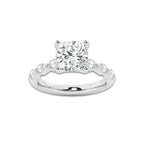 8.48 ctw Cushion Lab-Grown Diamond Marquise Side Stone Engagement Ring in Platinum for Women | Colorless E, VS1 Clarity, IGI Certified 8.00 ct Center Diamond