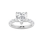 3.48 ctw Heart Lab-Grown Diamond Marquise Side Stone Engagement Ring in Platinum for Women | Colorless E, VS1 Clarity, IGI Certified 3.00 ct Center Diamond