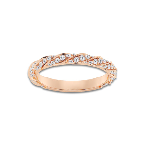 Jane 1/2 ctw Round Lab Grown Diamond Prong Set Wedding Band 14K Rose Gold, DE, VS1