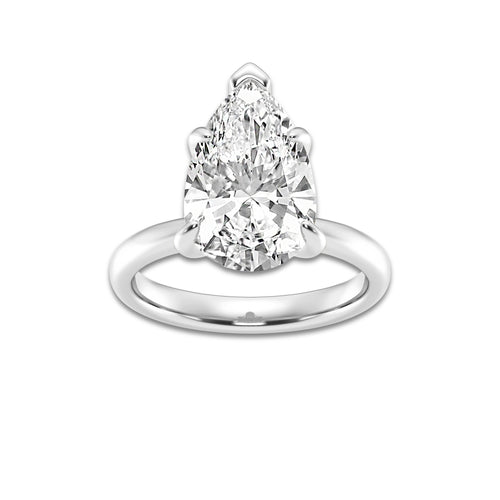 4.00 ctw Pear Lab-Grown Diamond Solitaire Engagement Ring in 14K White Gold for Women | Colorless D, VVS1 Clarity, IGI Certified