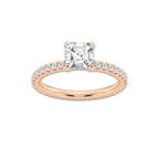 Grace 1 1/2 ctw Asscher Lab Grown Diamond Eternity Engagement Ring 14K Rose Gold, D, VVS | IGI Certified, 1 ct Center