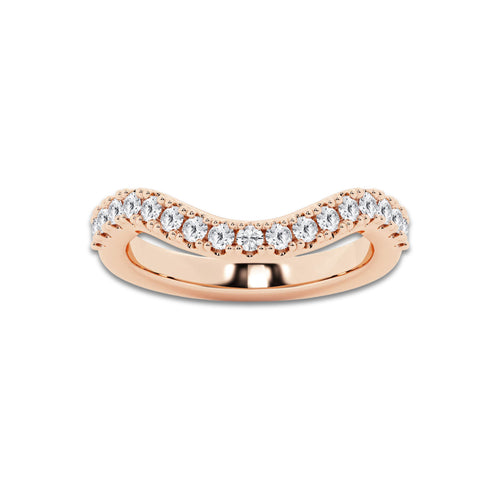Karla 2/5 ctw Round Lab Grown Diamond Prong Set Wedding Band 14K Rose Gold, DE, VS1